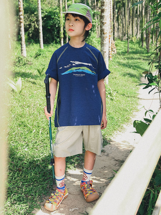 Children's Mountain Clothing Printed Short-sleeved Summer Sports Children's Suit