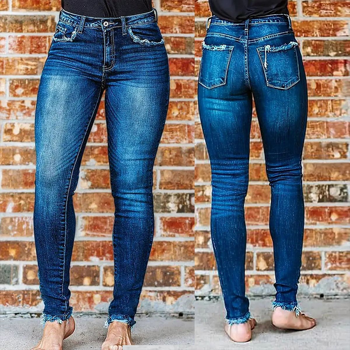Women's Slim Fit Slimming Stretch Feet Women's Jeans