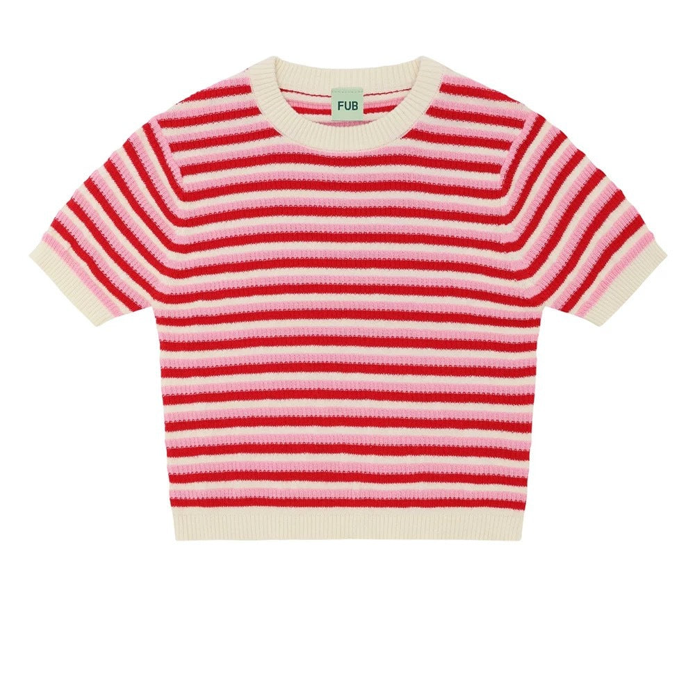 Graceful Wind Striped Color Matching Boys Children's T-shirt