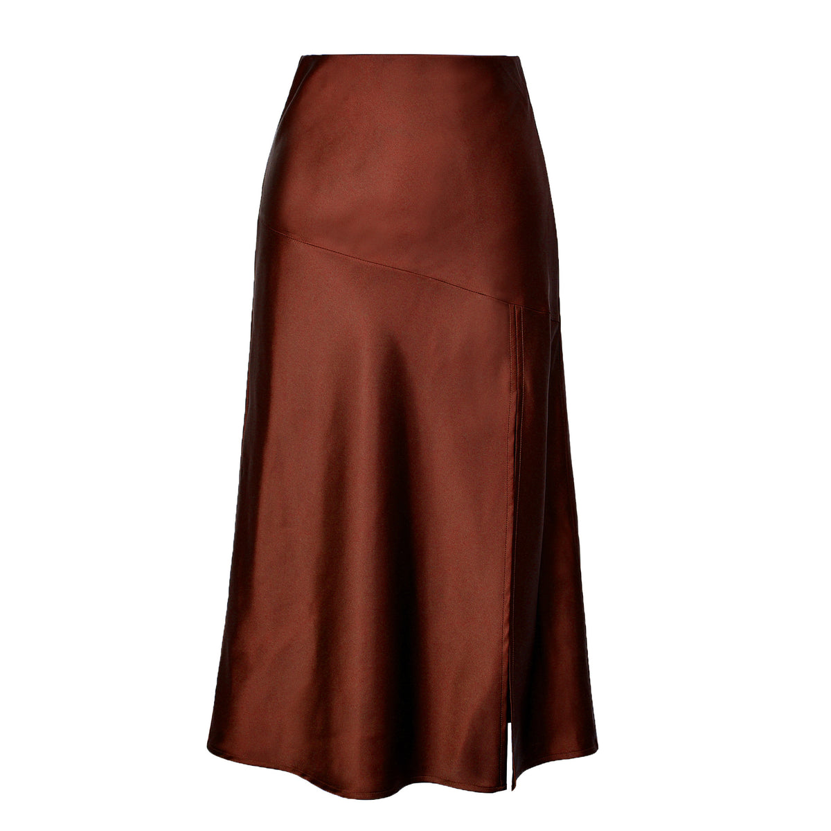 Women's Waist Glossy Satin Silky Pure Color Skirts