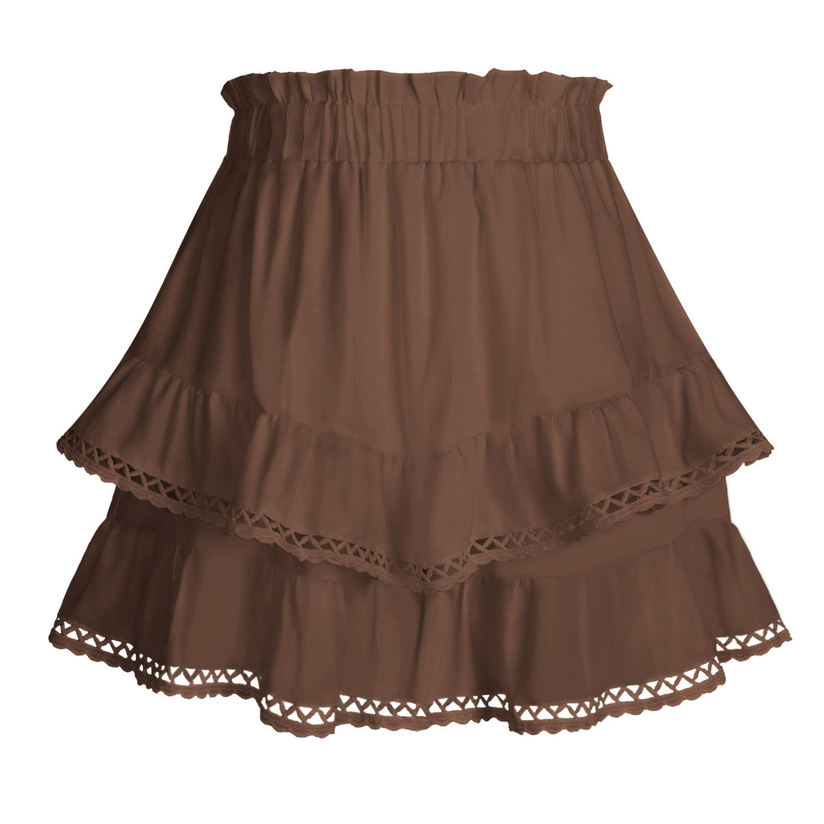 Women's Lace Elastic Hot Pleated Layered Cake Shorts