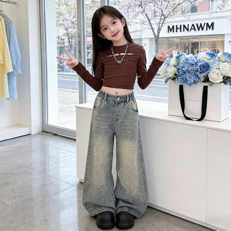 Jazz Dance Spring Teens Long Sleeves Children's Suit