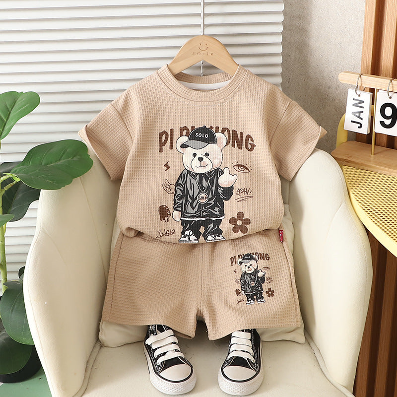 Children's Short-sleeved T-shirt Summer Clothing Shorts Clothes Children's Suit