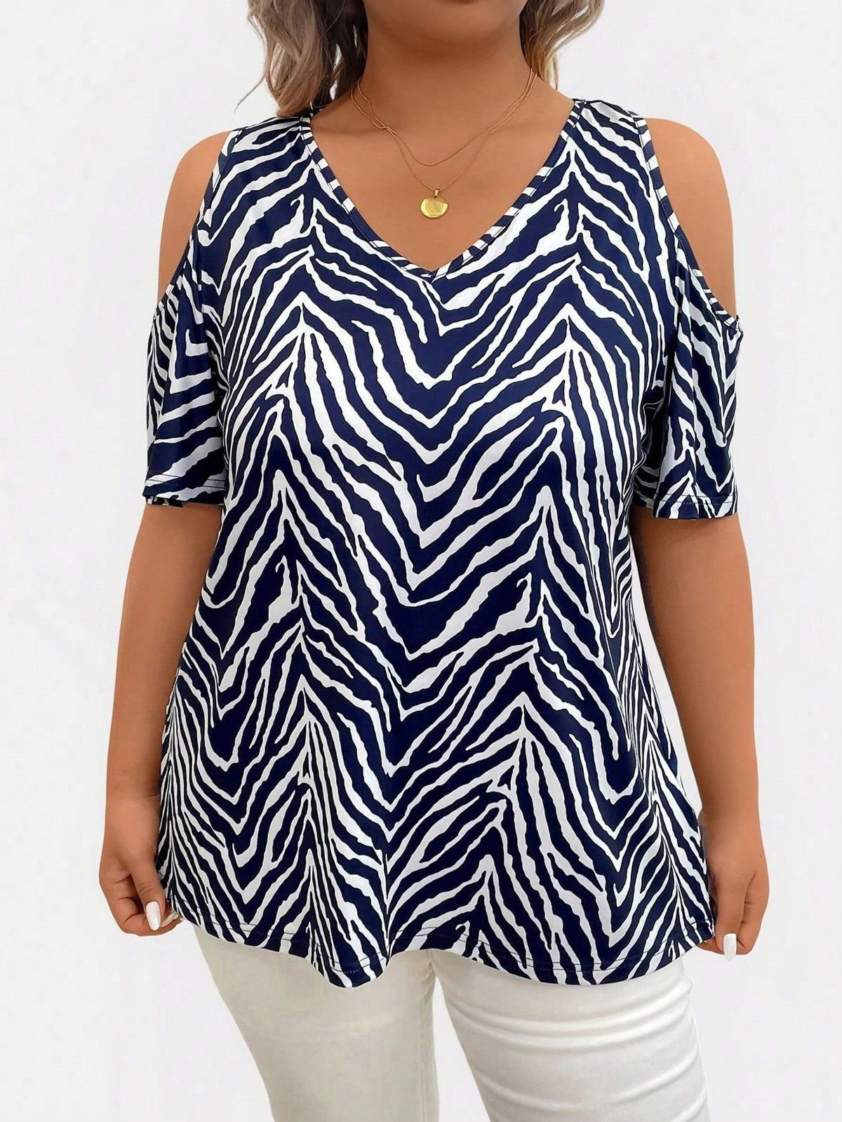 Women's Summer Shoulder Hollow Out Casual Comfortable Travel Large Size T-shirt