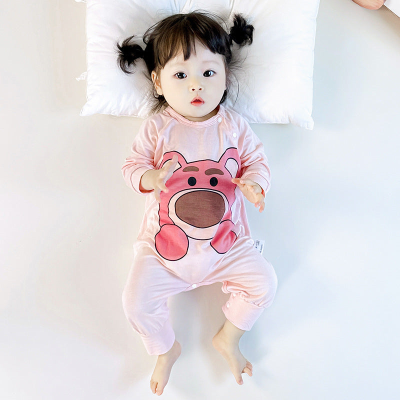 Conditioning Clothes Born Modal Breathable Long Sleeves Pajamas Jumpsuit, Climbing Suit