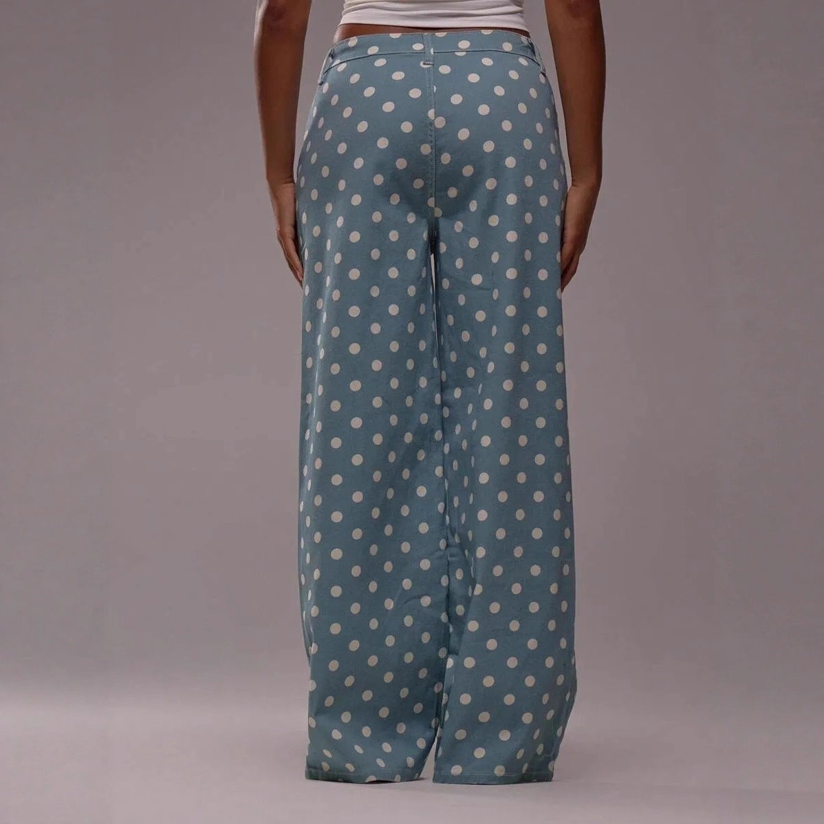 Women's Polka-dot Loose-fitting Casual Denim Trousers Polka Women's Jeans