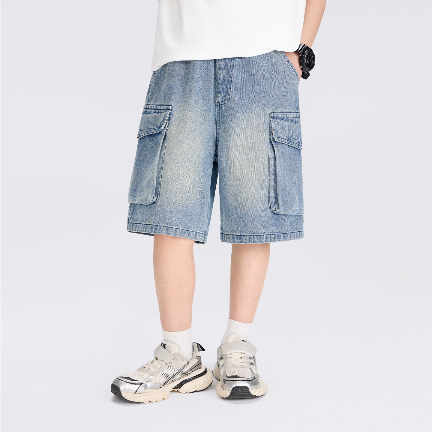 Children's Clothing Boy's Denim Shorts Summer Retro Fifth Children's Pants
