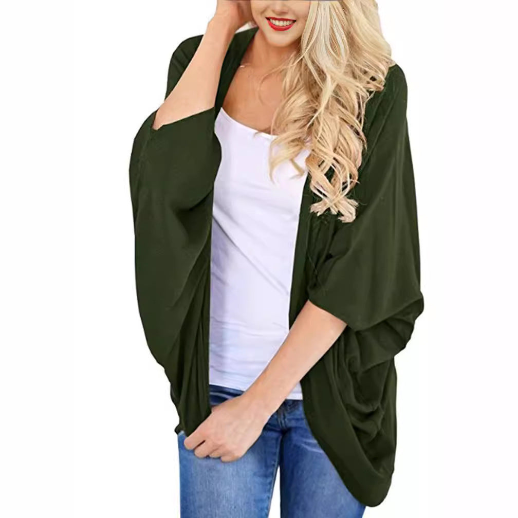 Women's Beach Summer Loose Batwing Sleeve Solid Clothing