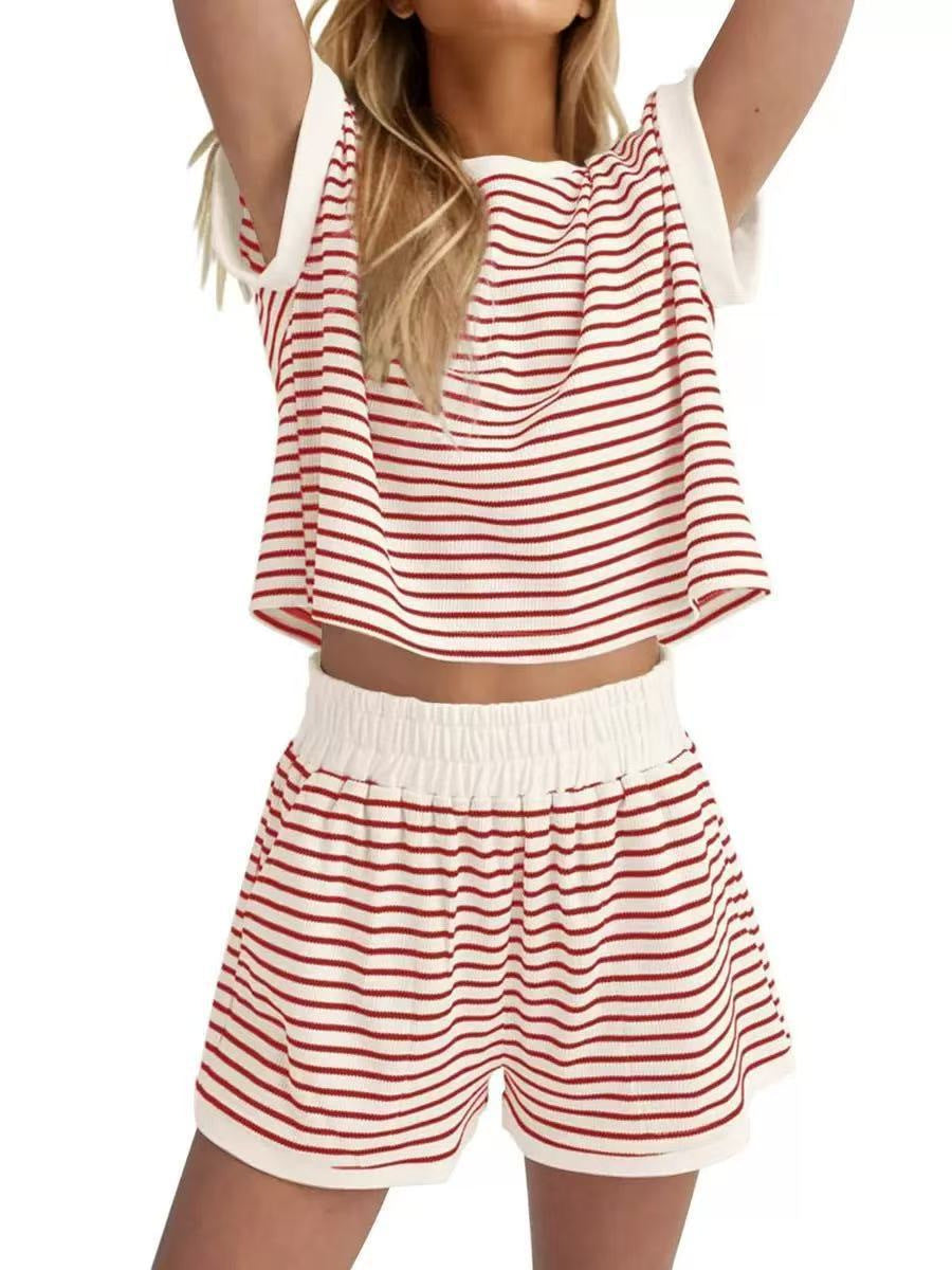 Attractive Fashion Striped Sleeve Loose Outfit Suits