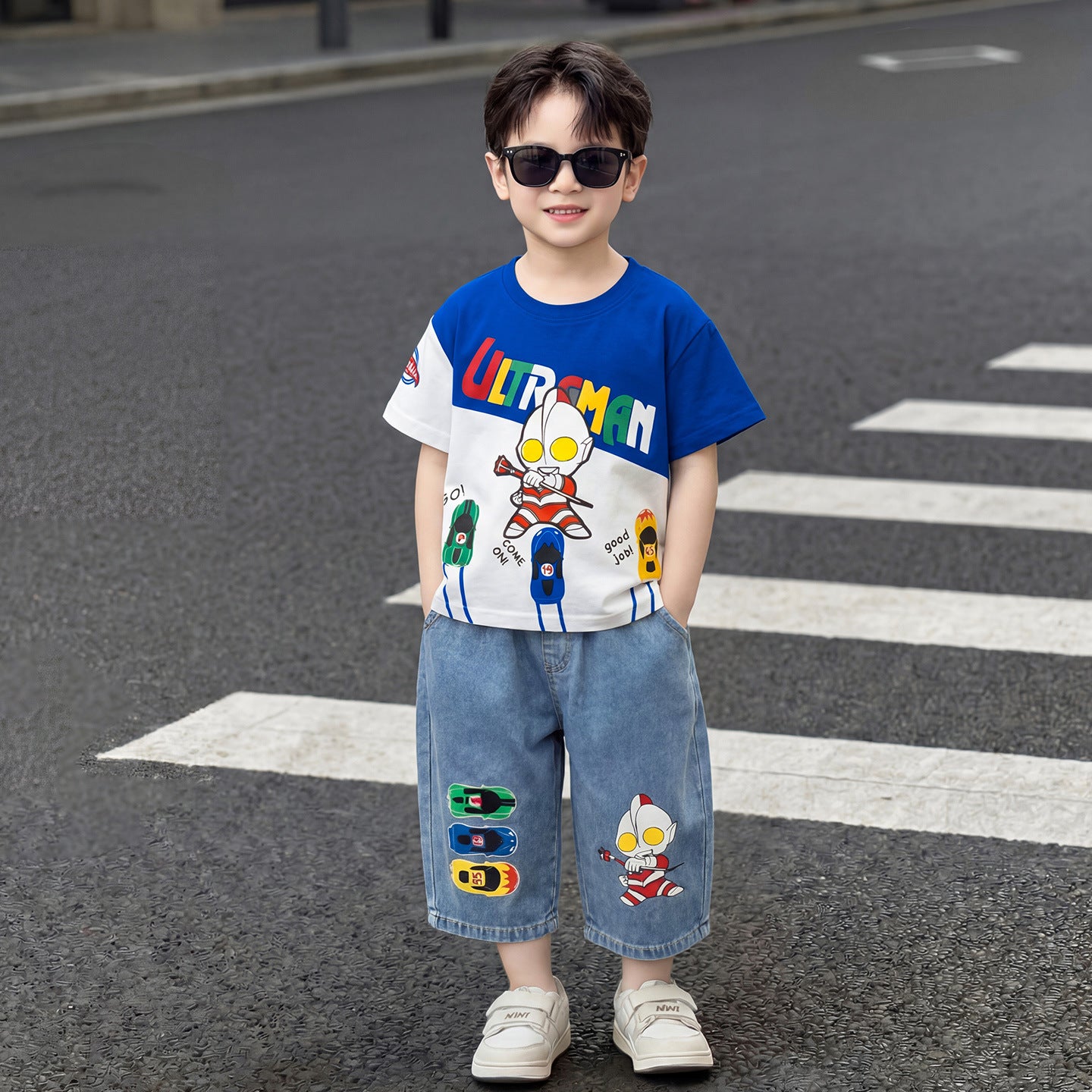 Clothes Summer Short Sleeve Fashion Pu Children's Suit