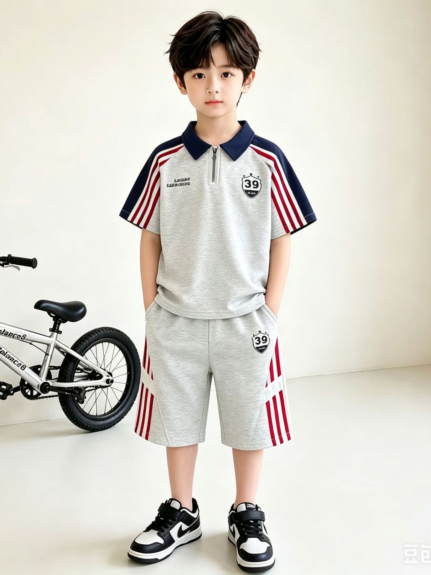 Children's Clothes Cool Handsome Fashionable Thin Big Short-sleeved Children's Suit