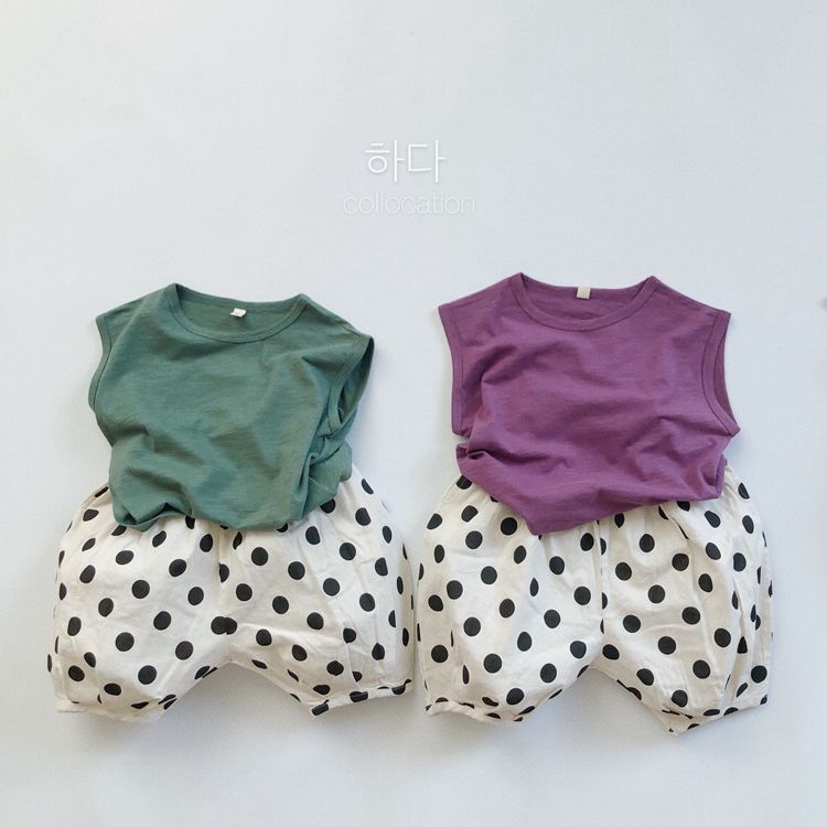 Children's Linen Cropped Raw Polka Dot Thin Pumpkin Boys Lantern Children's Pants