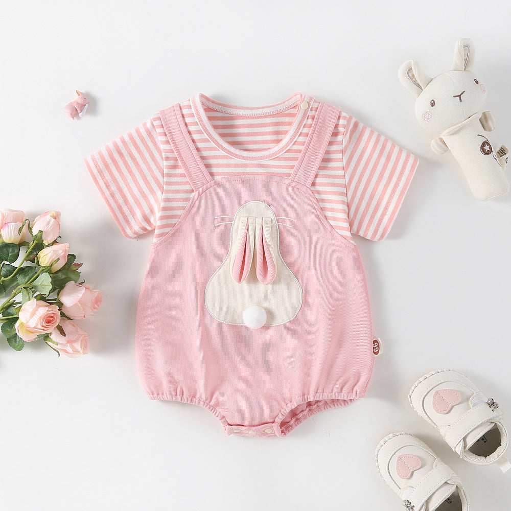 Summer Jumpsuit Fake Two Pieces Cotton Romper Thin One Hundred Jumpsuit, Climbing Suit