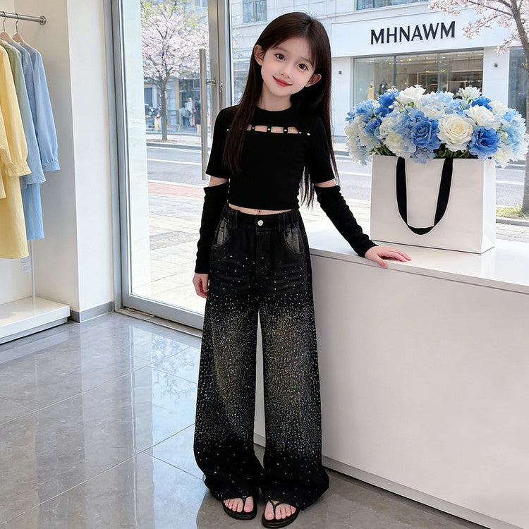 Jazz Dance Spring Teens Long Sleeves Children's Suit