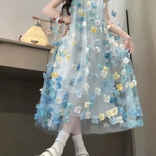 Women's & Children's Older Summer Junior High School Beautiful The Big High-grade Children's Dress