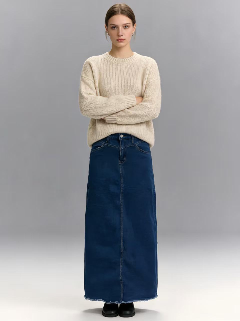 Women's Summer Loose Straight Casual Elegant Denim Skirt