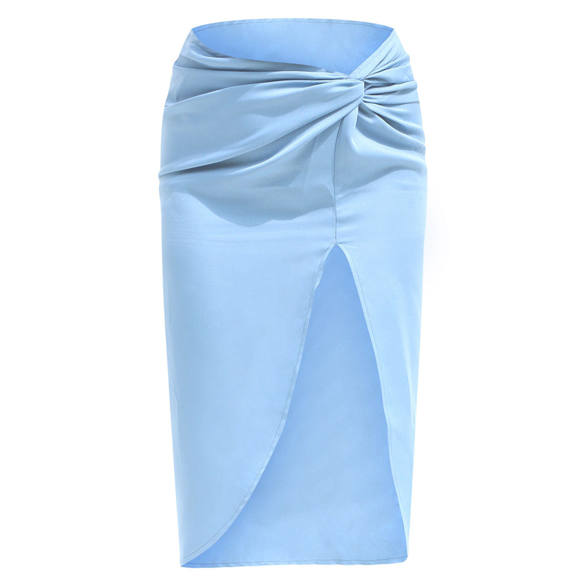 Women's Solid Color Satin Split Package Hip With Skirt