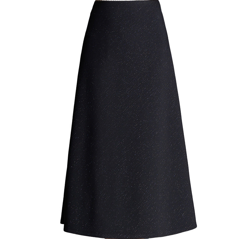 Starry Sky Spring Mid-length High Waist Large A- Line Big Skirt