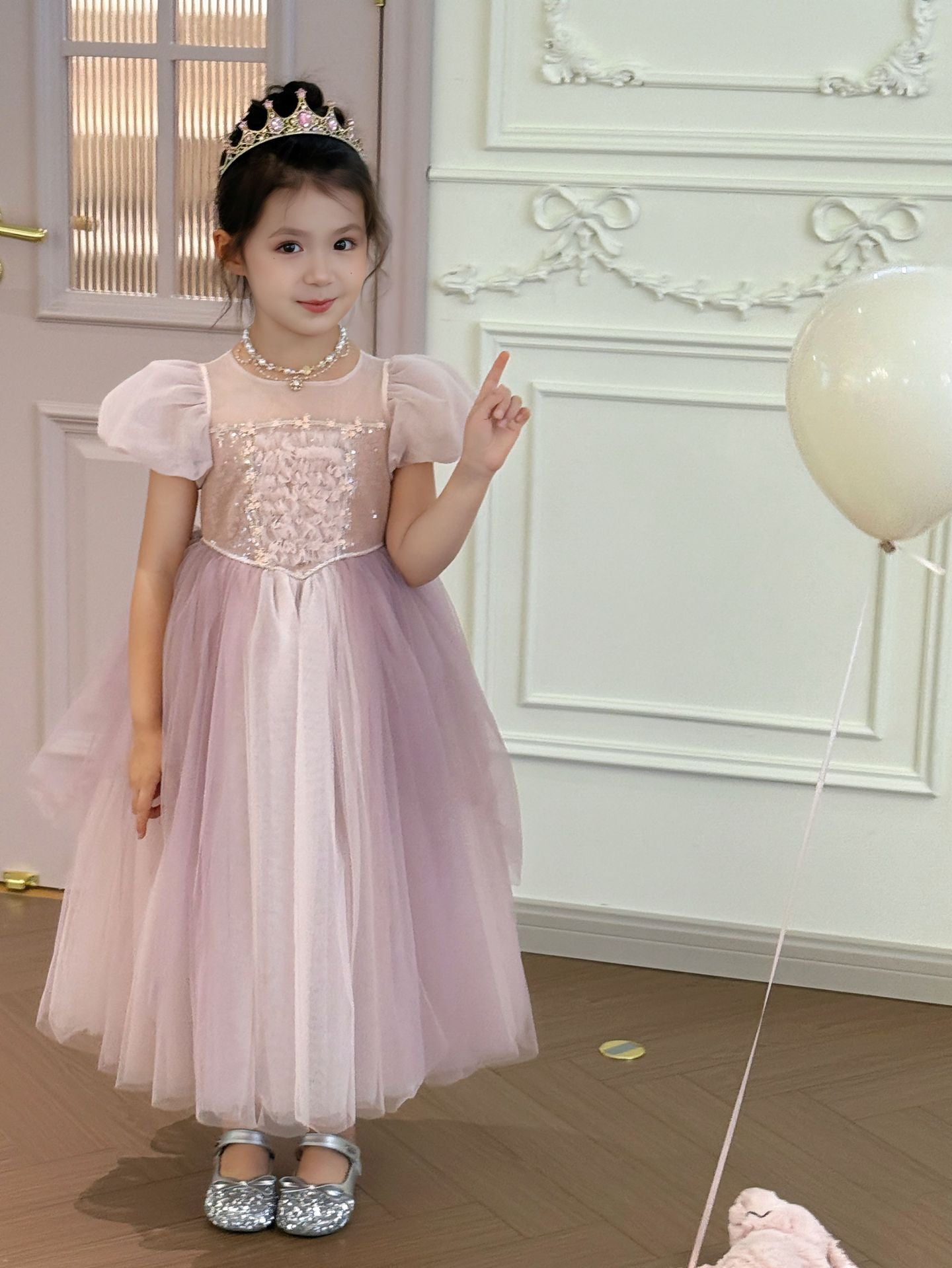 Children's Birthday Bubble Princess Autumn Luminous Gauze Children's Dress