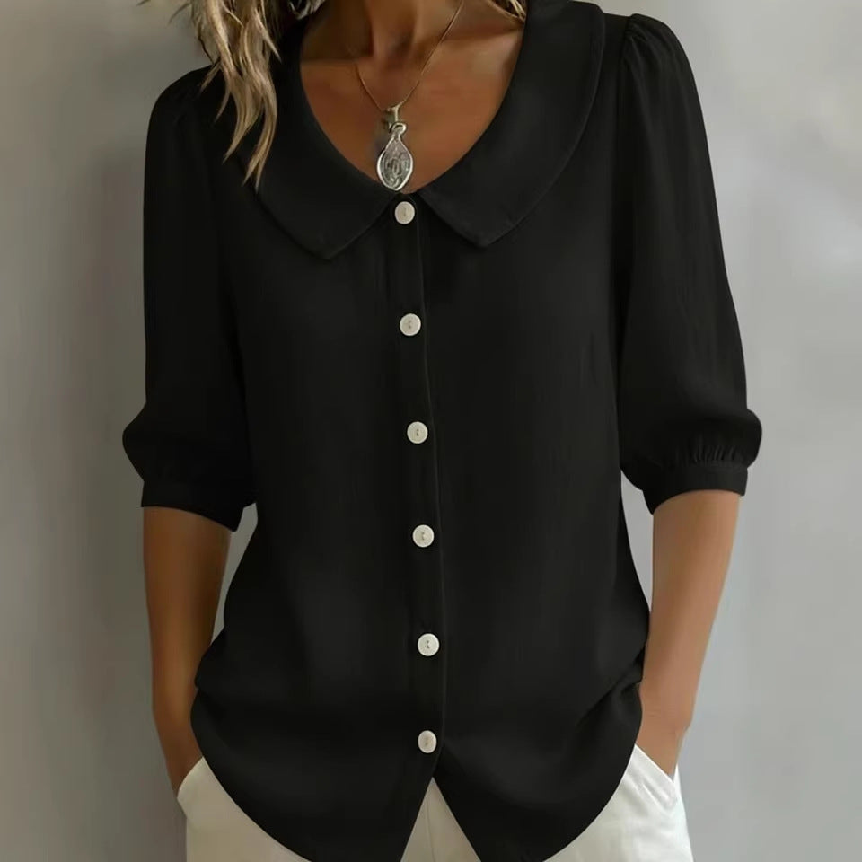 Women's Summer Solid Color Loose Sleeve Loose-fitting Tops