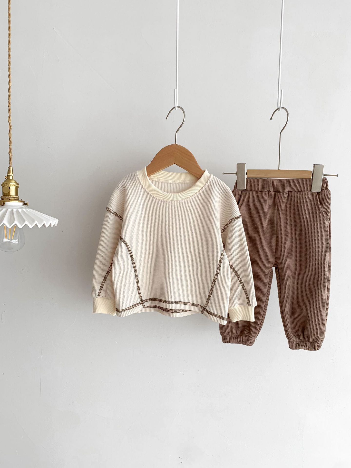 Children's Trendy Clothing Autumn Boys Casual Loose Waffle Children's Suit