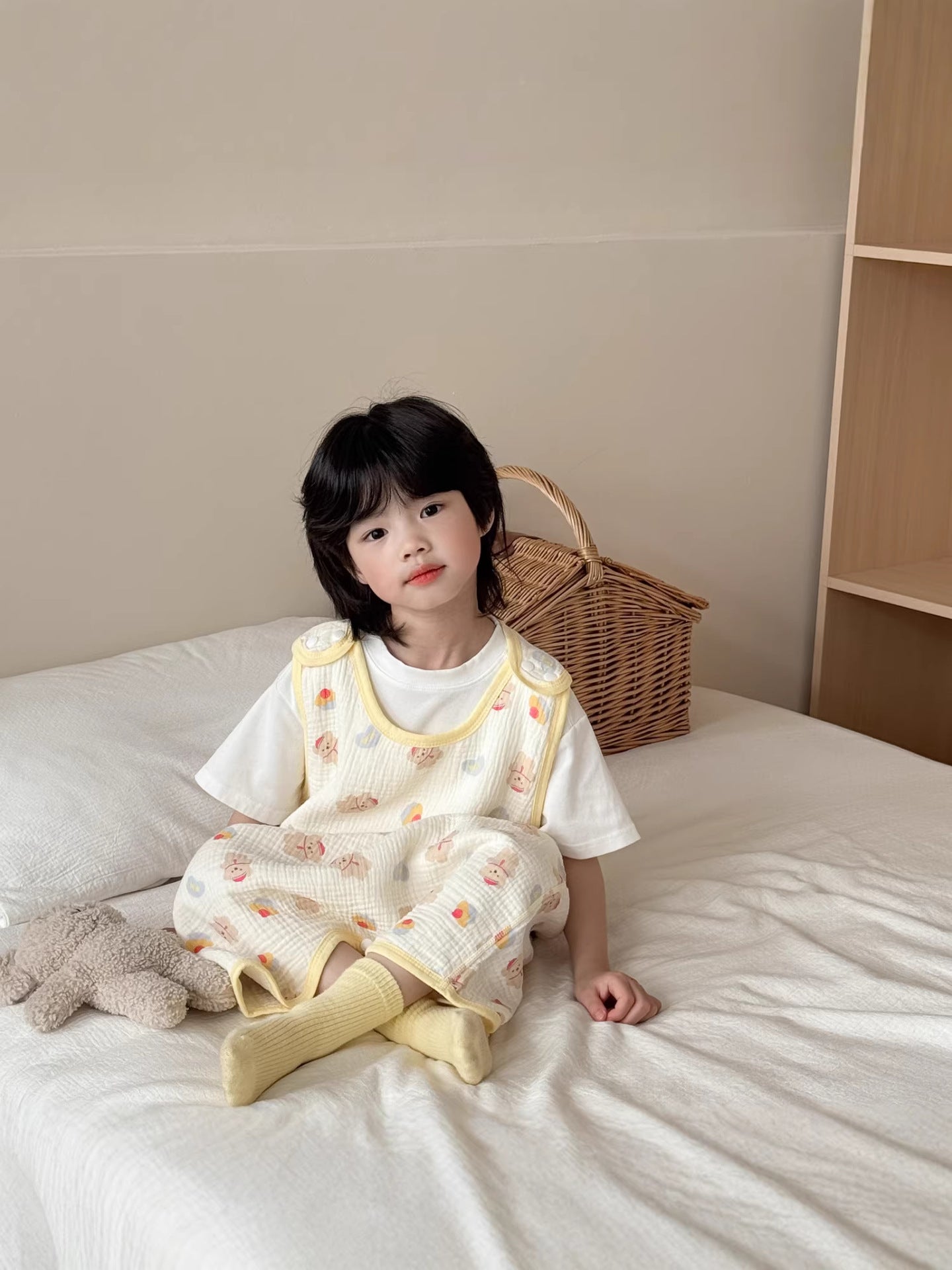 Women's & Men's 2 Gauze Sleeveless Sleeping Bag Jumpsuit Nightgown Blanket Jumpsuit, Climbing Suit