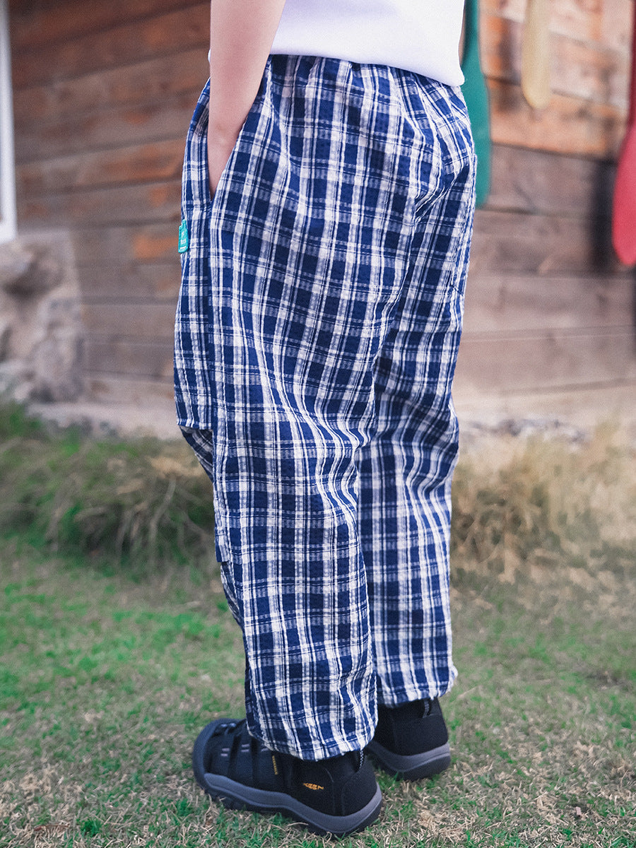 Children's Summer Lightweight Breathable Plaid Trousers Air Children's Pants