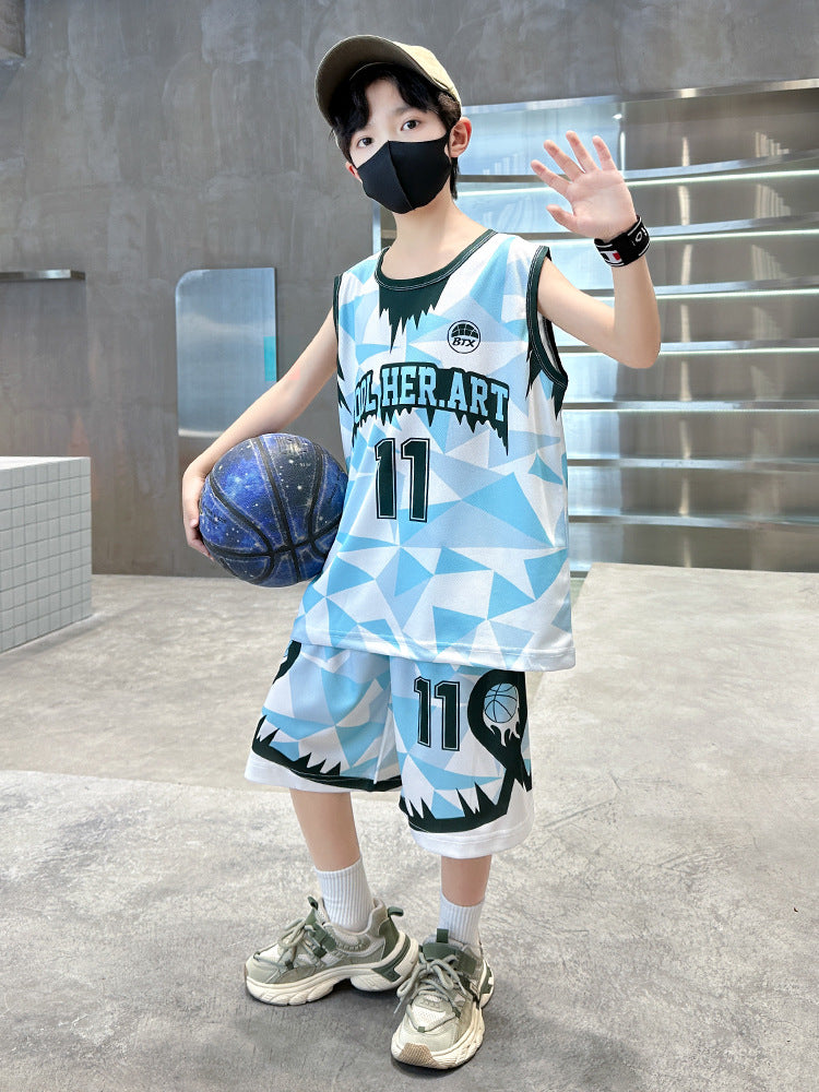 Children's Summer Middle Big Sportswear Jersey Basketball Wear Sleeveless Vest Children's Suit