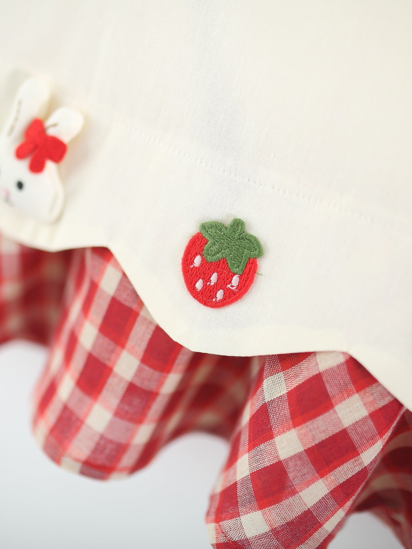 Children's Summer Sweet Cute Cartoon Strawberry Plaid Princess Children's Dress