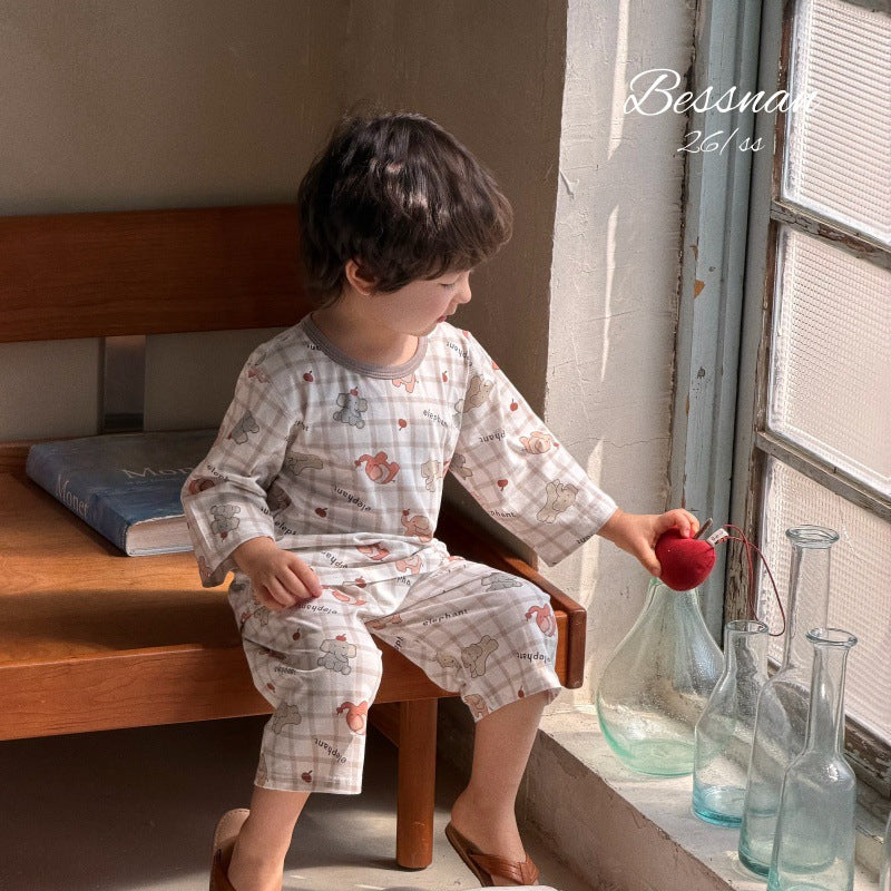 Children's Summer Class Modal Three-quarter Sleeve Boneless Children's Suit