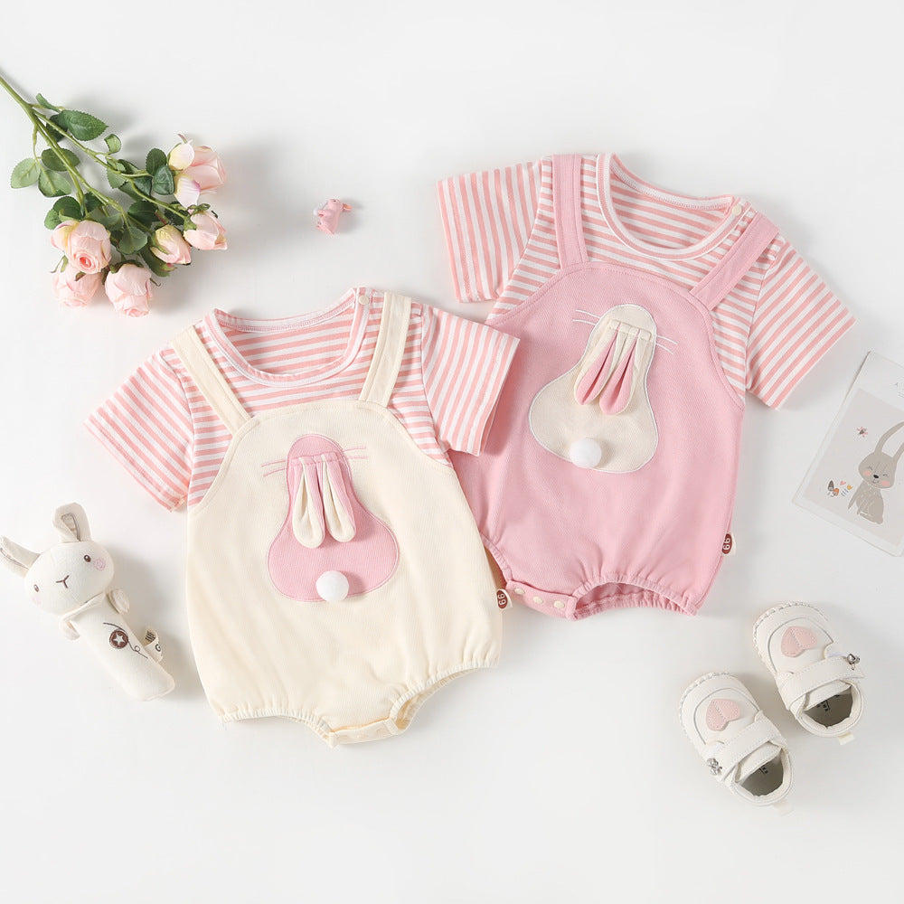 Summer Jumpsuit Fake Two Pieces Cotton Romper Thin One Hundred Jumpsuit, Climbing Suit