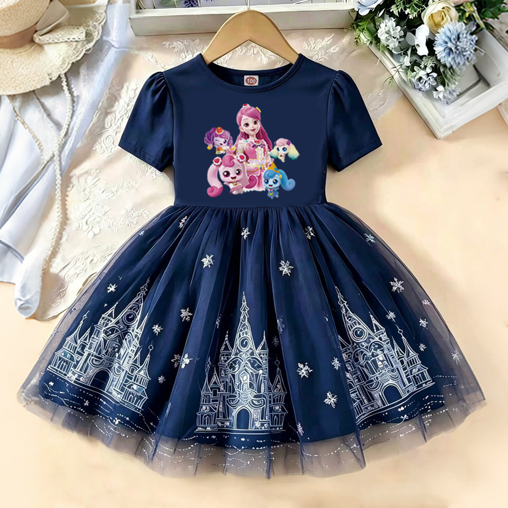 Children's Wonderful Cute Summer Short Sleeve Princess Gauze Children's Dress