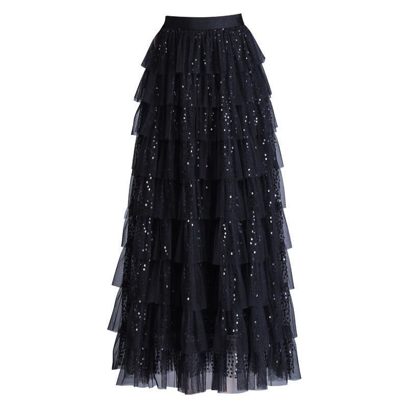Women's Spring High Waist Puffy A- Line Skirt