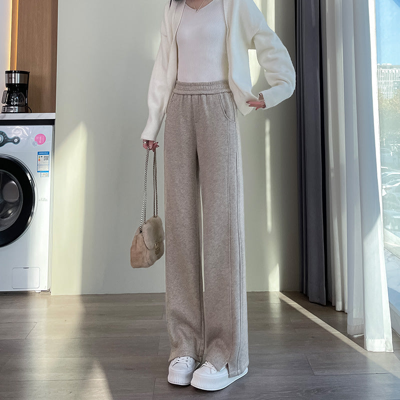 Innovative Women's Thick Fleece-lined Fashion Straight Casual Pants