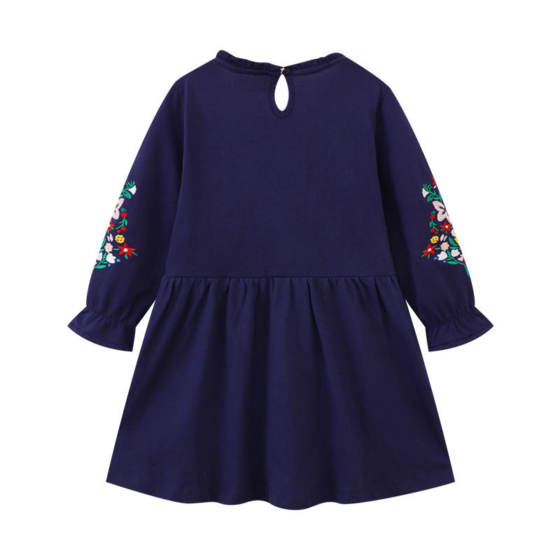Unique Children's Knitted Long Sleeve Princess Children's Dress