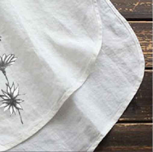 Women's Summer Daisy Print Sleeveless Round Neck Cotton Linen Small Vest/suspenders/tube Top