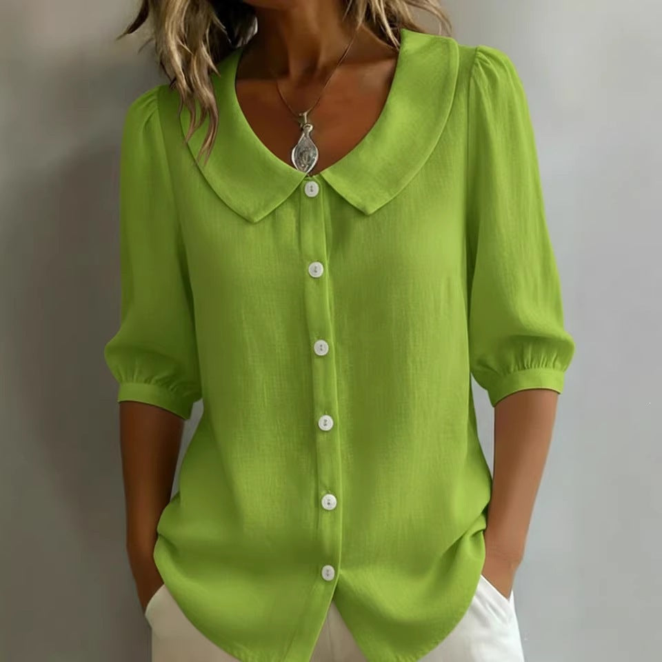 Sense Niche Commuter Linen Shirt Sleeve Shorts