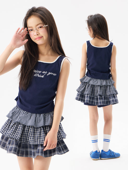Children's Preppy Style Camisole Thin Sleeveless Bottoming Shirt Middle School Children's T-shirt