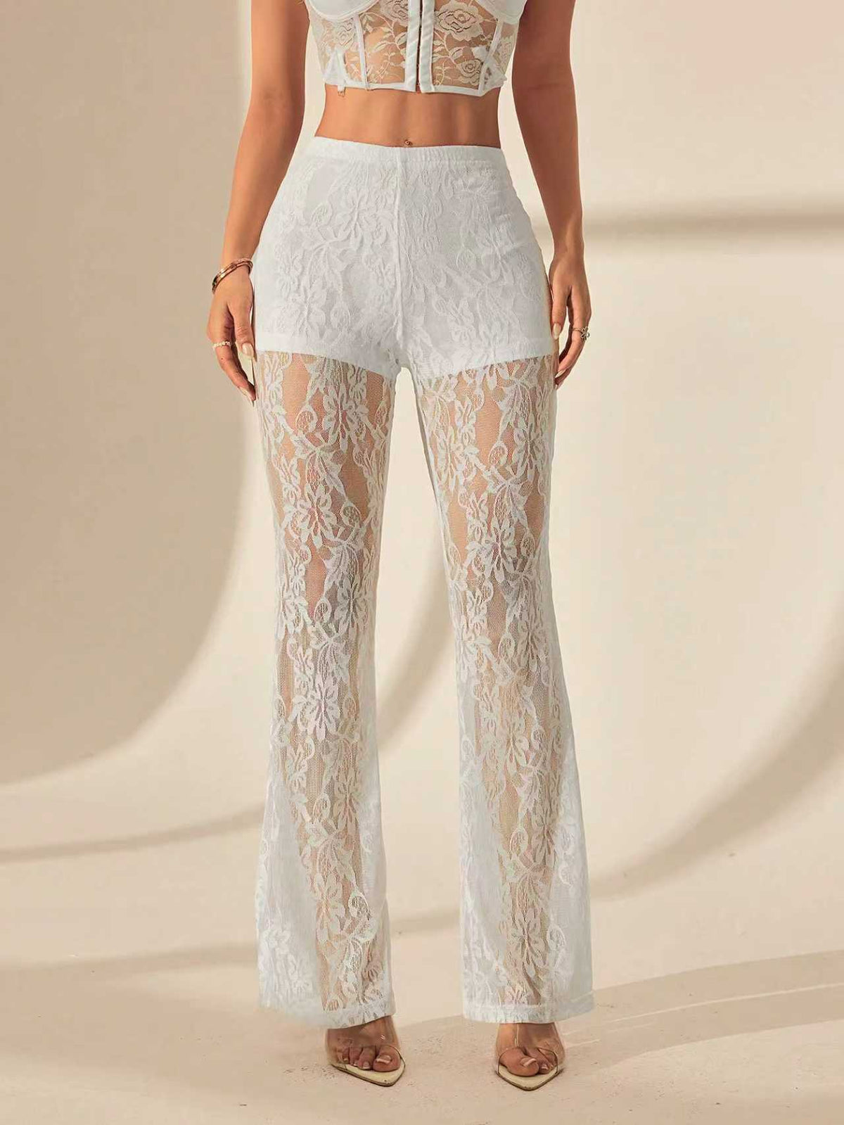 Women's Western Style Split Lace Stitching Sexy Casual Pants