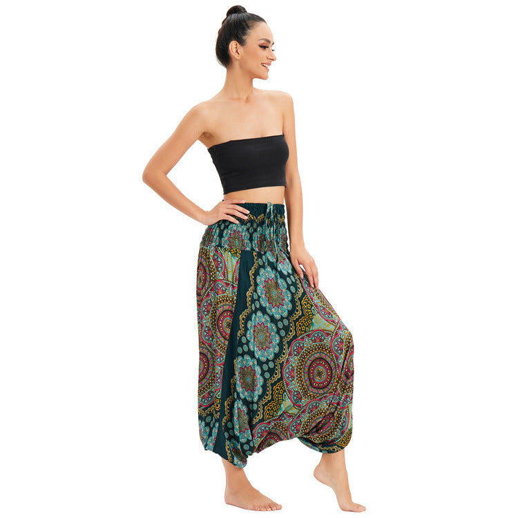 Yoga Clothes Bohemian Big Crotch Ethnic Casual Pants