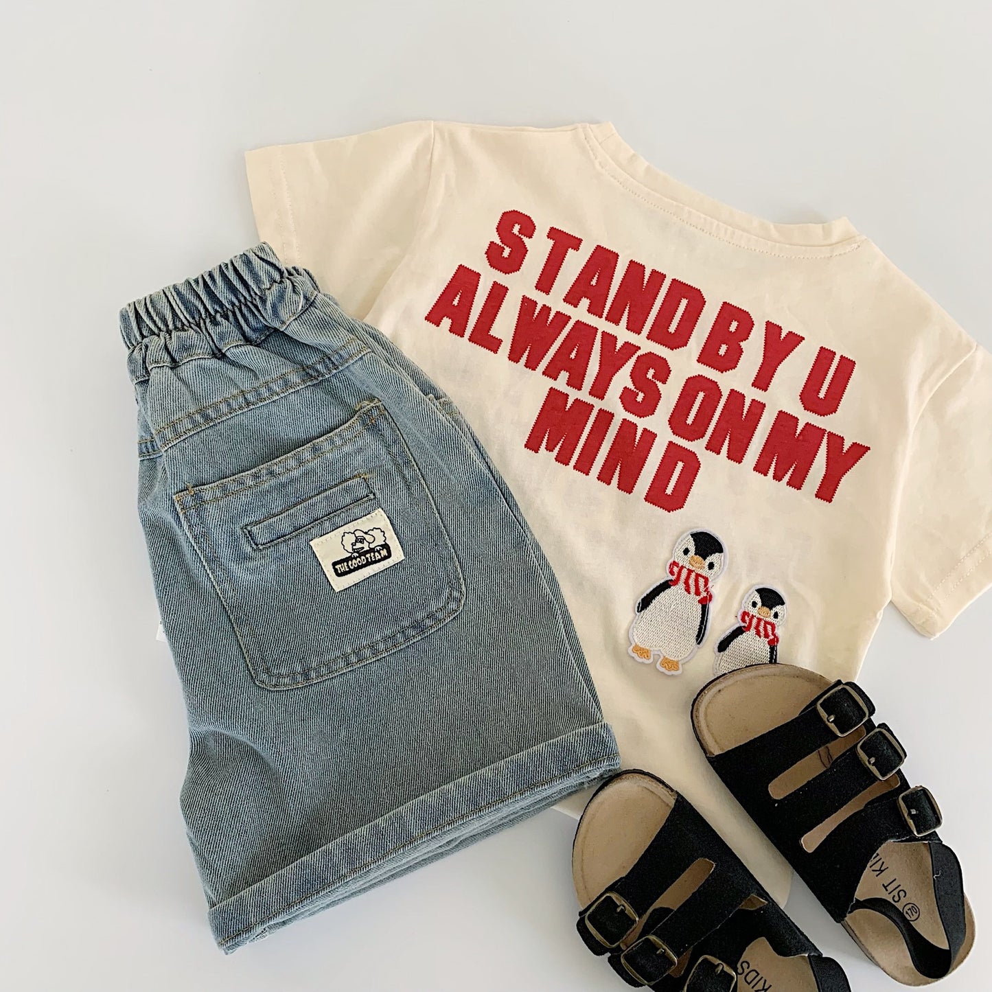 Children's Denim Shorts Summer Boys Solid Color Loose Bermuda Boy Children's Pants