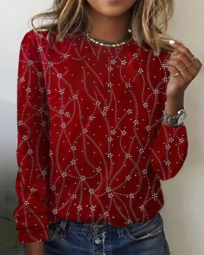 Stylish Women's Summer Fashion Print Long-sleeved Clothing