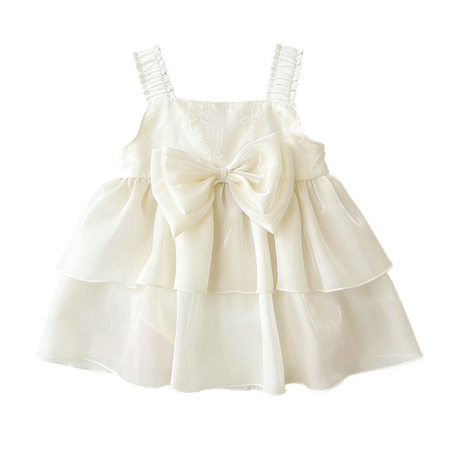Skirt Full Moon Year Pleated Shoulder Strap Streamer Children's Dress