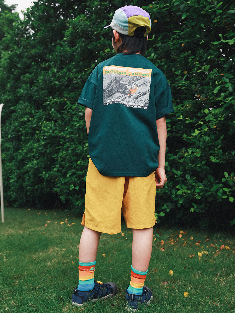 Children's Boy's Short-sleeved Summer Outdoor Sports Cool Children's T-shirt