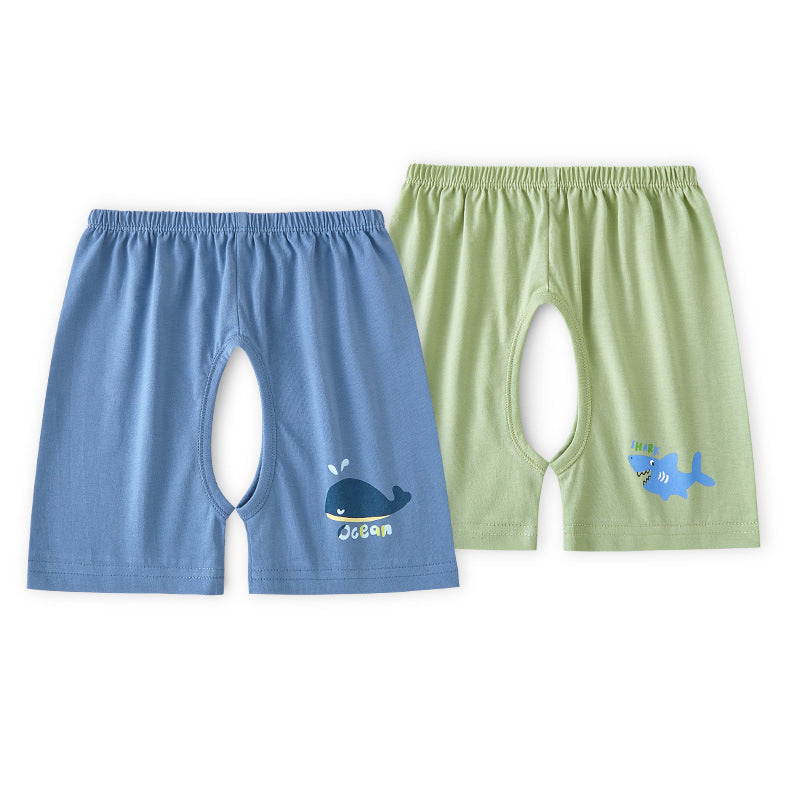 Children's Cotton Thin Summer Shorts Open Fork Children's Pants