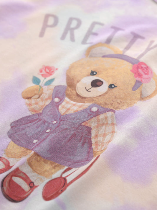 Summer Modal Short-sleeved Cartoon Bear Round Neck Top Half Sleeve Children's T-shirt