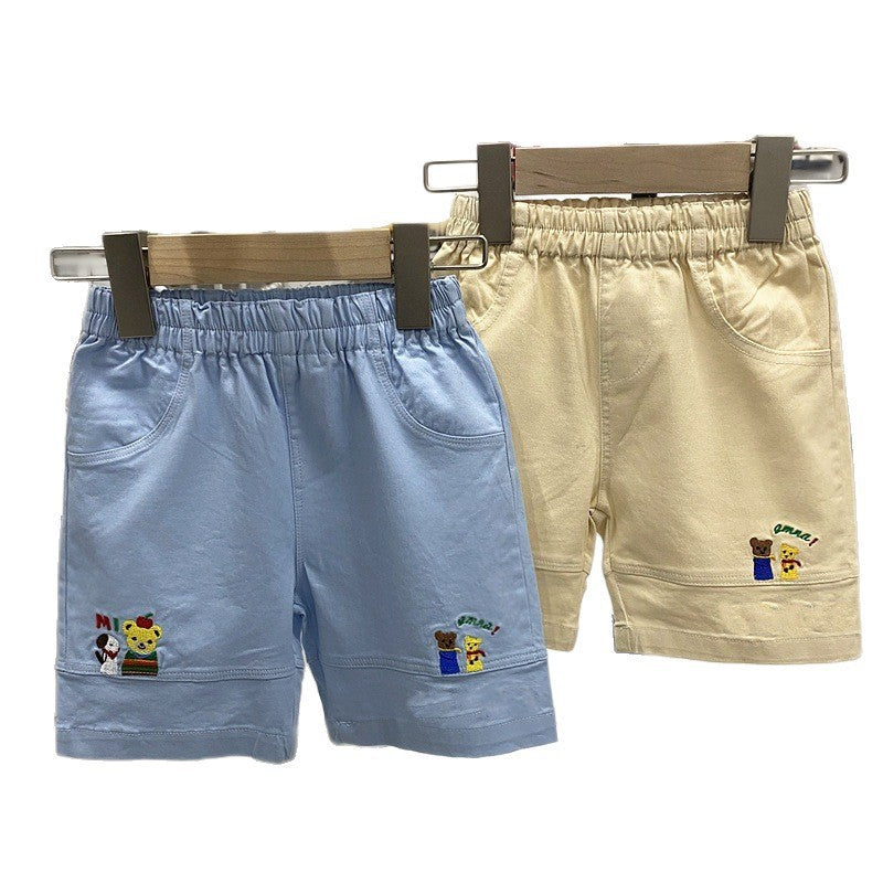 Children's Clothing Summer Bear Shorts Washed Cotton Children's Pants