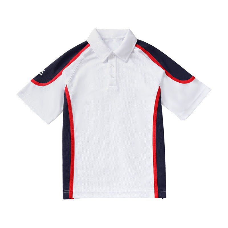 Children's School Junior High Uniform Boys Summer Bird Eye Short Sleeve Children's T-shirt