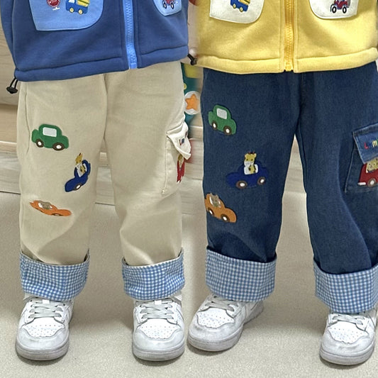 Children's Trousers Autumn Outfit Casual Cartoon Embroidered Children's Pants