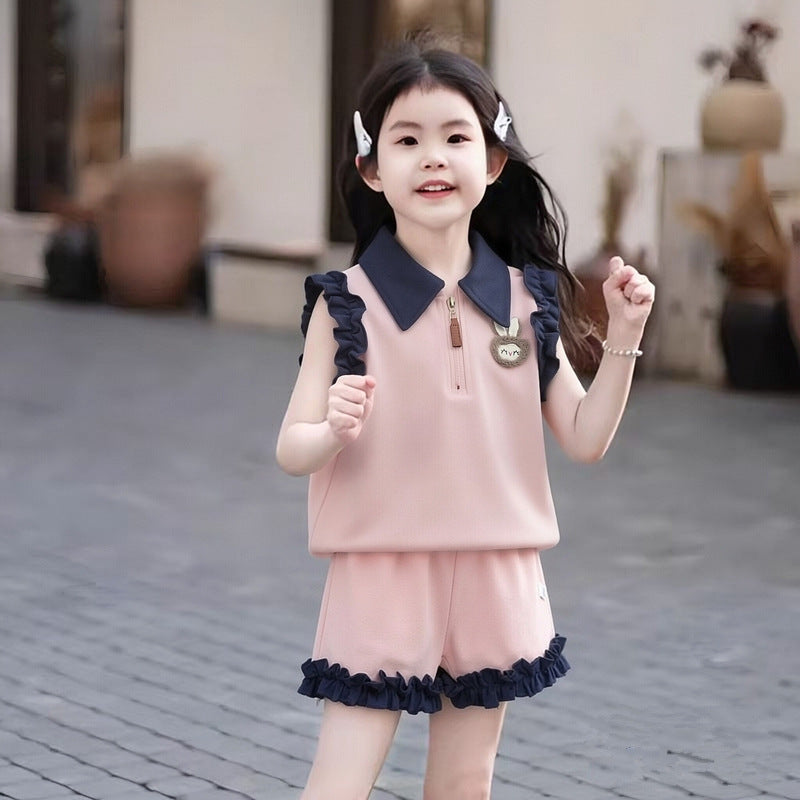 Children's Summer Casual Shirt Shorts Western Style Children's Suit